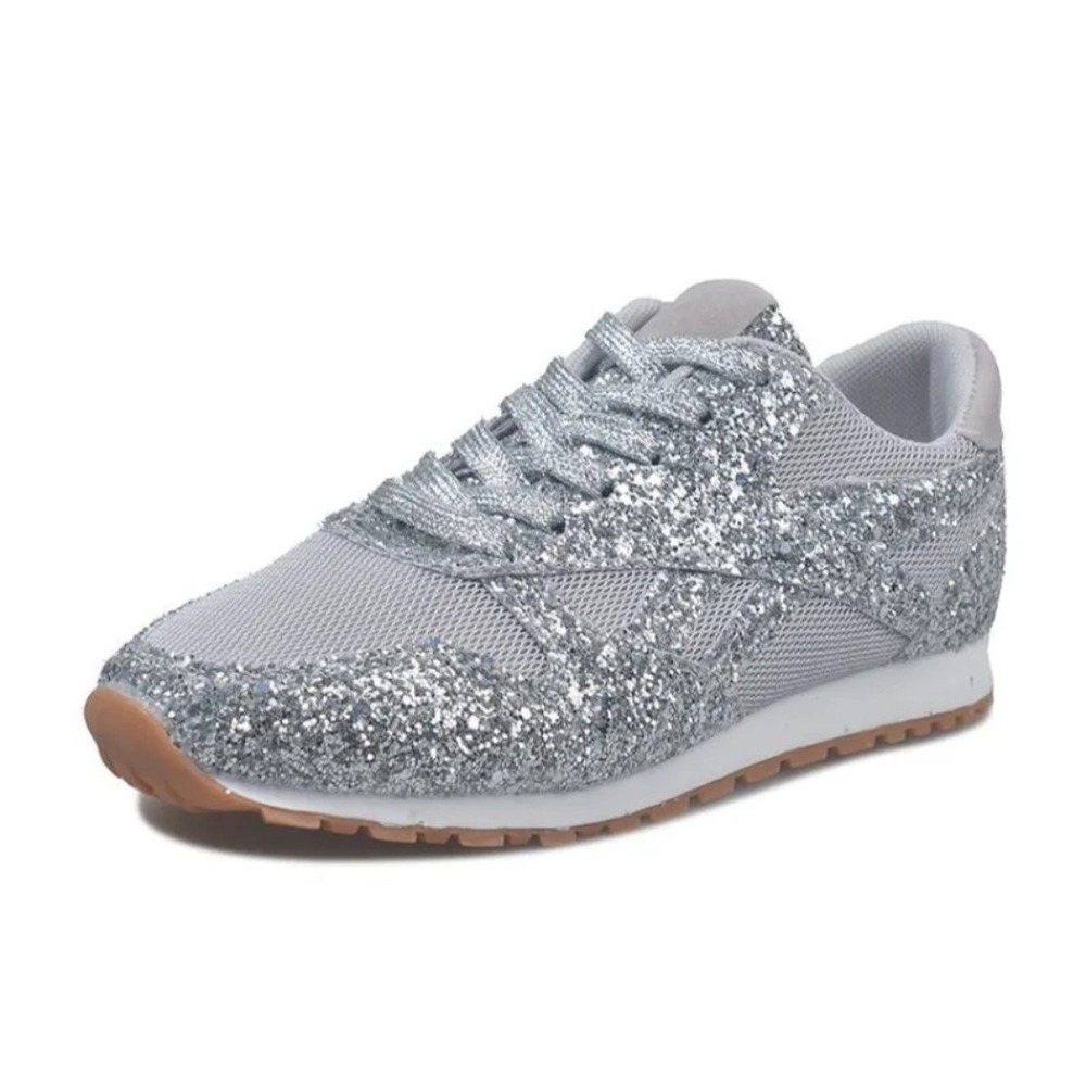 women's glitter shoes silver size 9.5